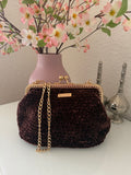 Kiss-LockCrochet  Bag – Dunkelviolett