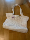 Handgemachte Häkel-Tote Bag Weiss