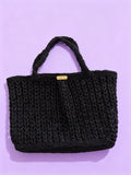 Black Crochet Tote Bag